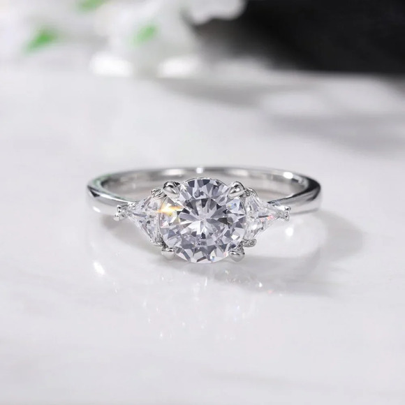 🔥OVAL CUT SILVER SOLITAIRE PROMISE WEDDING ENGAGEMENT RINGS, K762 - Picture 5 of 7